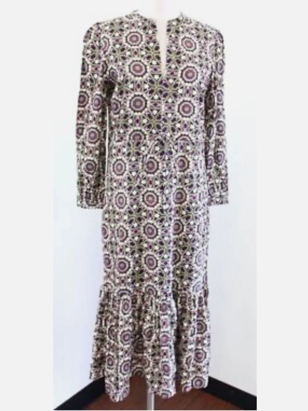 NEW Jude Connally Purple and Cream Floral Medallion Maxi Dress
